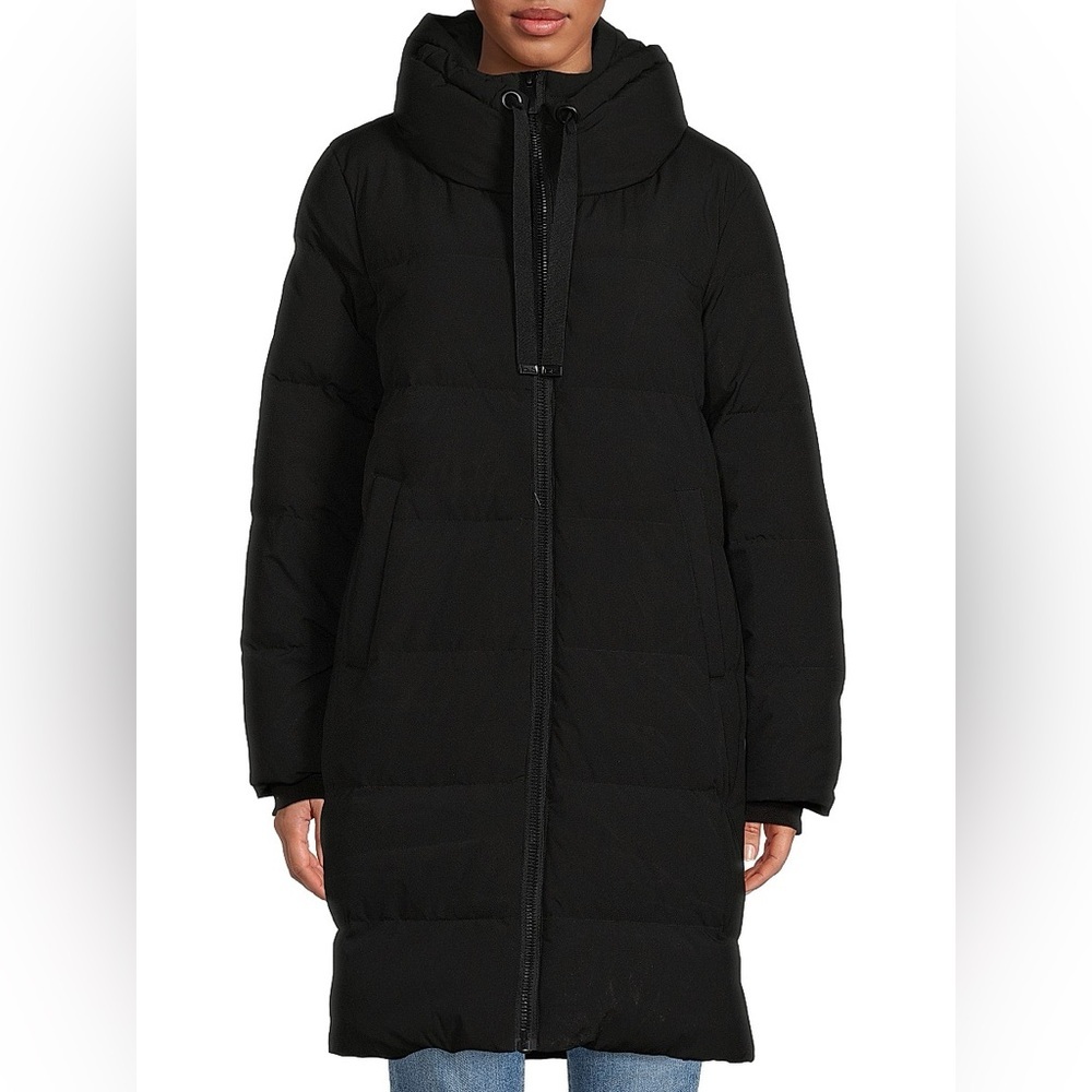 Donna Karan New York Women’s Black Down Hooded Puffer Parka Jacket XS Designer